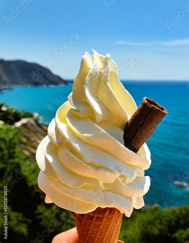 Obraz na płótnie whipped ice cream cone w salonie