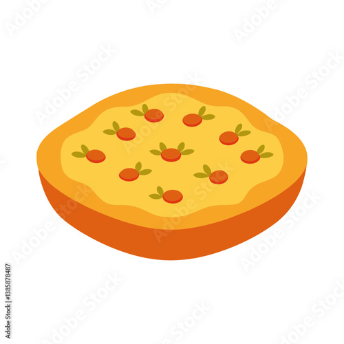Focaccia Italian Cake Vector