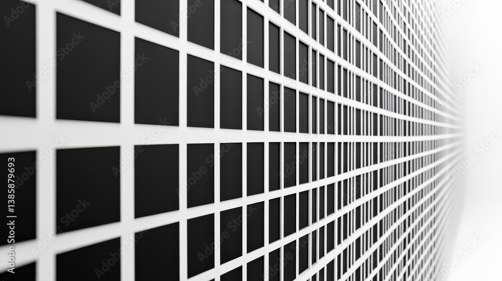 Black and white photo of a wall with white squares. The squares are arranged in a grid pattern. The photo has a minimalist feel and is very clean and simple Black and white photo of a wall with white squares. The squares are arranged in a grid pattern. The photo has a minimalist feel and is very clean and simple