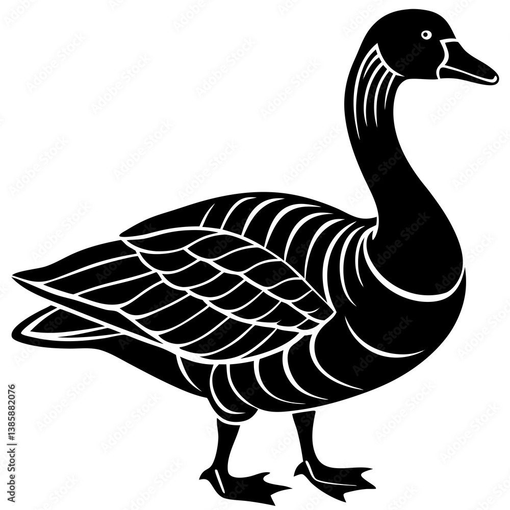 Graceful Goose Silhouette Vector for Nature and Wildlife Designs Graceful Goose Silhouette Vector for Nature and Wildlife Designs