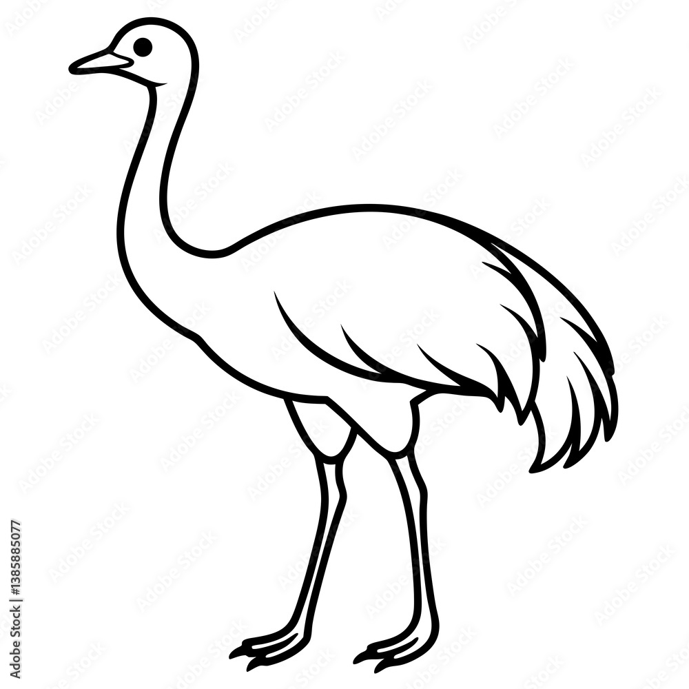 Emu Vector Illustration – Cartoon, Clipart & Line Art Design for Printable Graphics Emu Vector Illustration – Cartoon, Clipart & Line Art Design for Printable Graphics