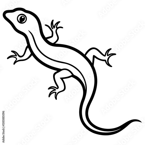 Printable lizard vector design – cartoon, clipart, and line art for instant download.