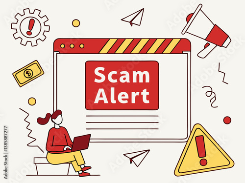 Scam Alert Illustration of a Suspicious Online Page