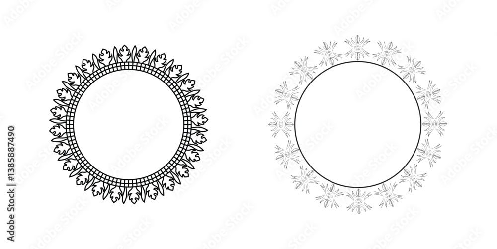 Set ornamental mandala rings collection Set ornamental mandala rings collection