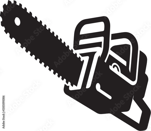 black and white chainsaw