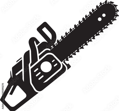 black and white chainsaw