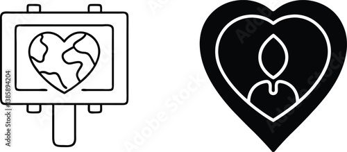 Global Love Heart Shaped Earth, Sign, Human, Care, Compassion