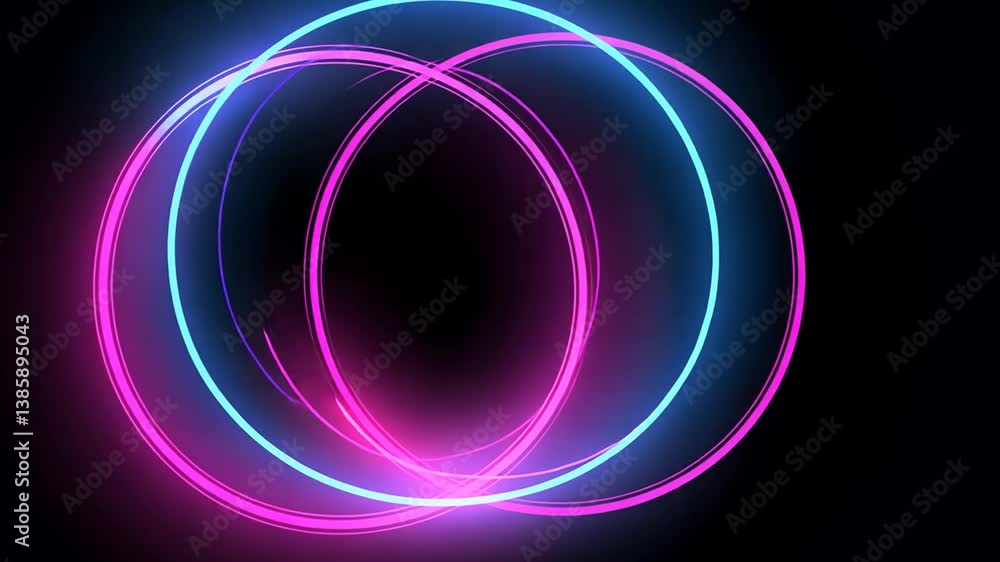 Leuchtende Kreise auf schwarzem Hintergrund