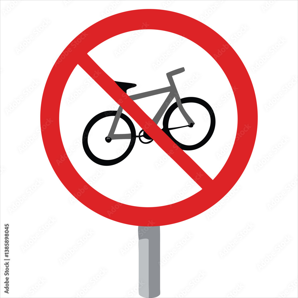 Classic No Bicycles Allowed Icon with Red Circle and Crossed Bike for Road and Park Safety
Classic No Bicycles Allowed Icon with Red Circle and Crossed Bike for Road and Park Safety