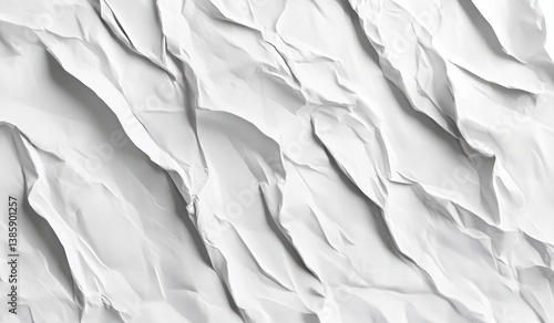 Wallpaper Mural Crumpled paper texture with intricate folds and shadows for creative design projects Torontodigital.ca