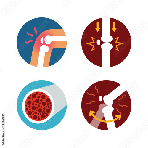 Graphic of pain from bone disease, osteoarthritis, osteoporosis