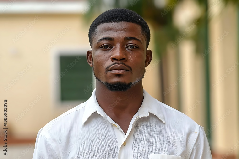 Obraz premium Young man with serious expression