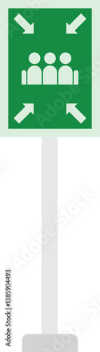 Assembly Point, Emergency Signboard, Evacuation Sign