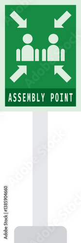 Assembly Point, Emergency Signboard, Evacuation Sign