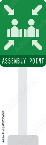 Assembly Point, Emergency Signboard, Evacuation Sign