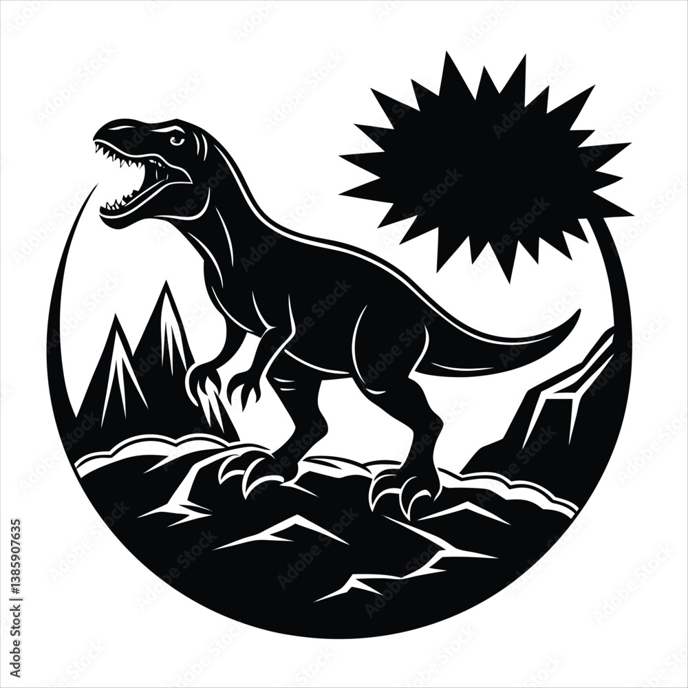 Obraz premium dinosaur silhouette vector style
