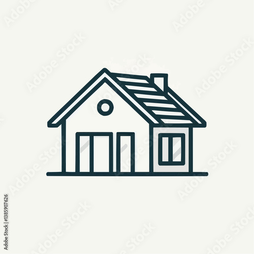 Simple vector illustration of a small house design for real estate and home-related projects
