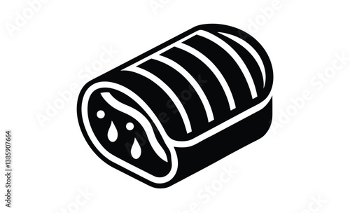 Meatloaf illustration icon silhouette