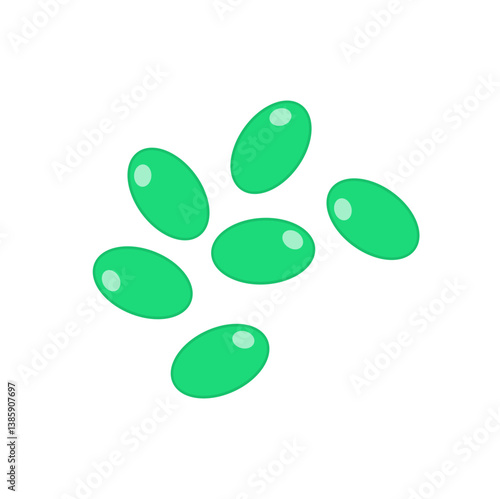 Coccobacillus bacteria. Science education vector illustration
