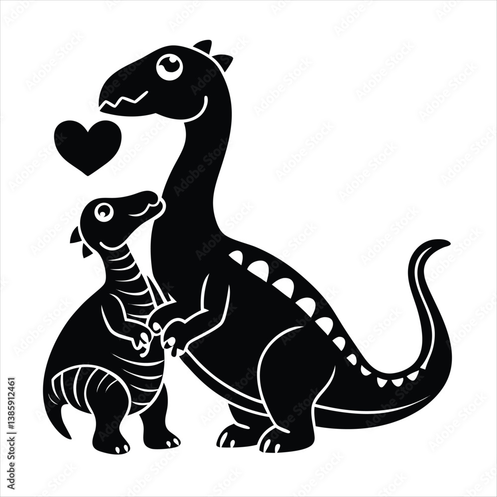 Obraz premium dinosaur silhouette vector style