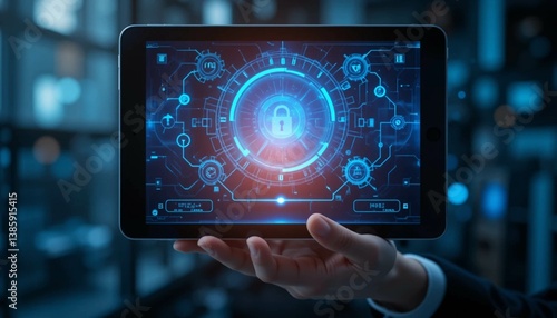 businessman holding digital tablet