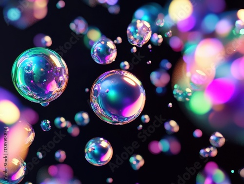 Colorful iridescent bubbles...