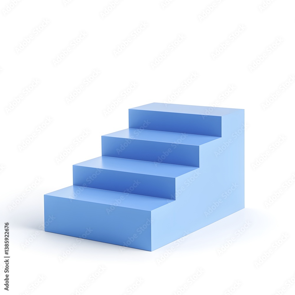 Obraz premium Minimalist Blue Step Stairs for Modern Interior Decoration Ideas