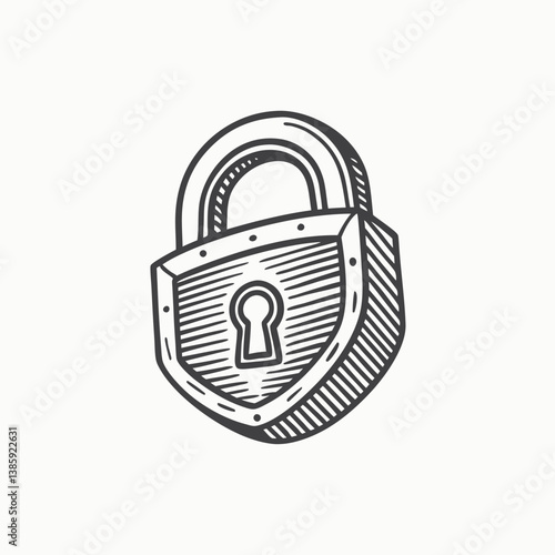 Door lock silhouette black protection vector. closed and open padlock isolated on white background.