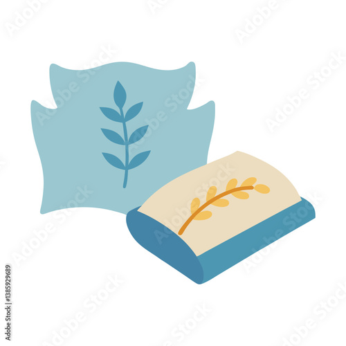 vector illustration of a embroidered pillowcase