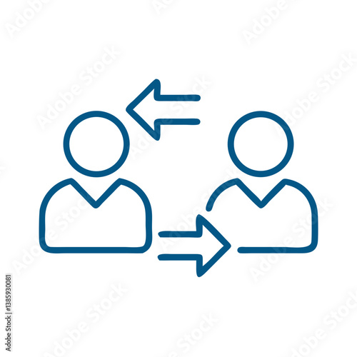 Two people with arrows exchange icon outline