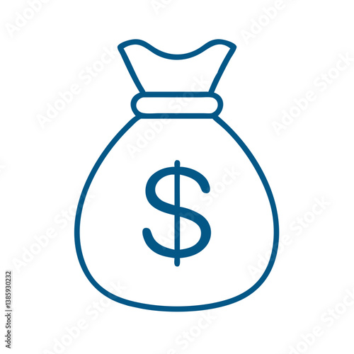 Money bag icon in outline style