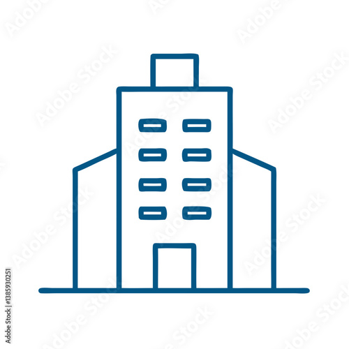 Office building icon in outline style