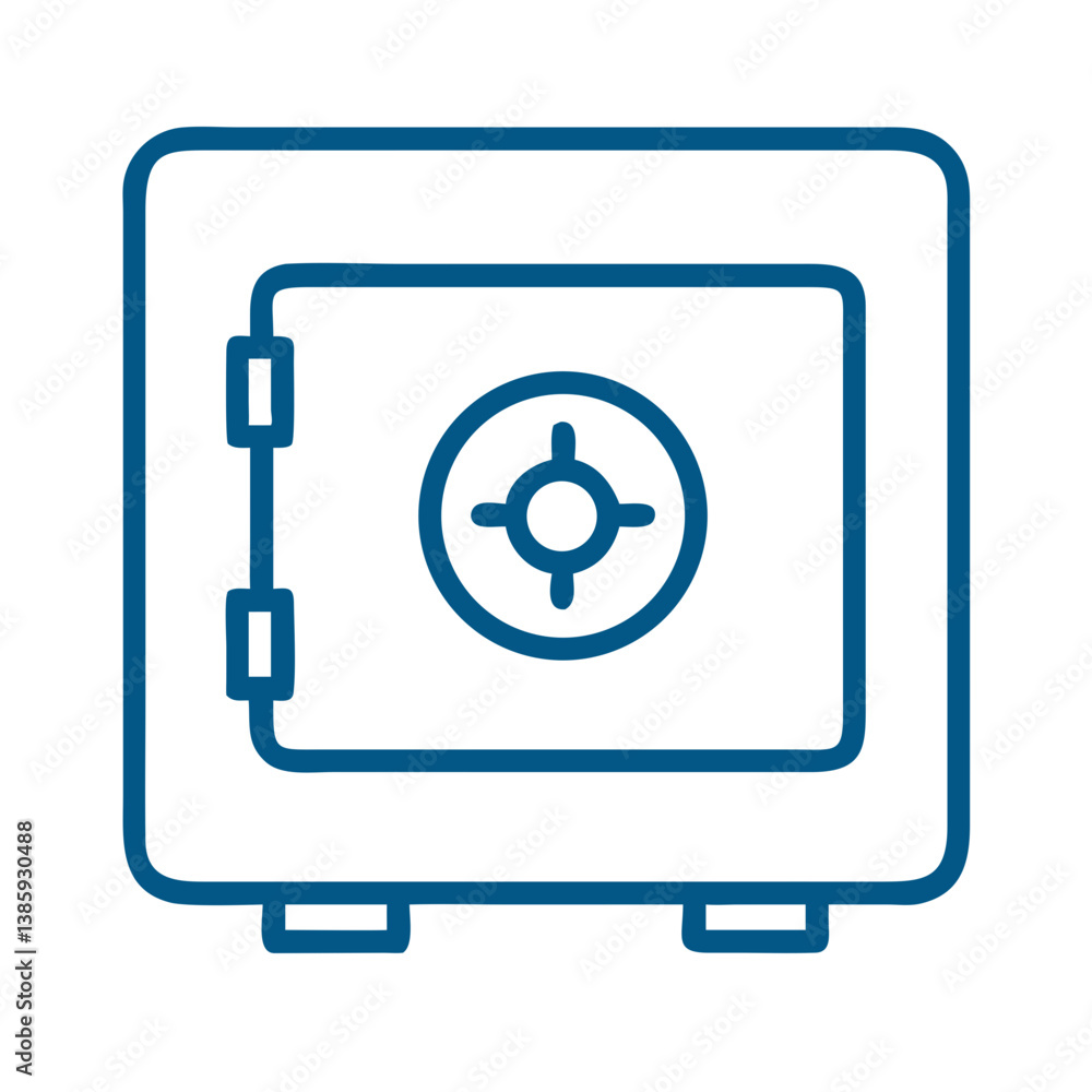 Safe vault icon in outline style Safe vault icon in outline style