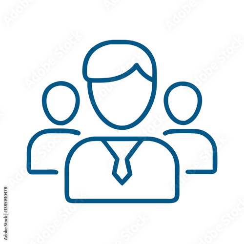 Business team icon with central leader