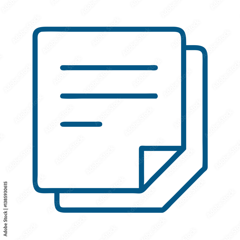 Stack of documents icon in flat outline Stack of documents icon in flat outline