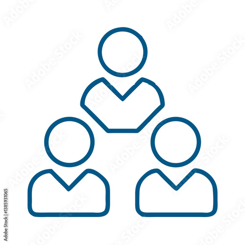 Three-person team icon in triangular layout