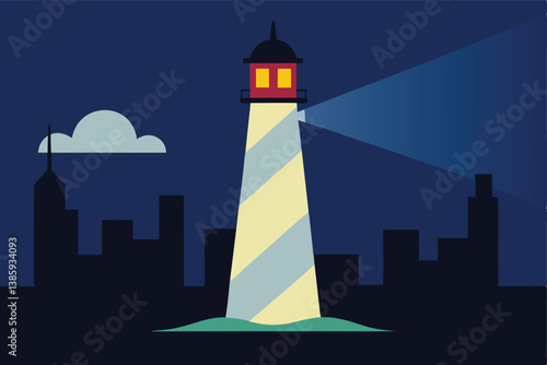 lighthouse silhouette vector illustration