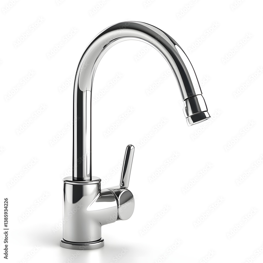 Modern Chrome Kitchen Faucet with Sleek Design and High Neck Modern Chrome Kitchen Faucet with Sleek Design and High Neck