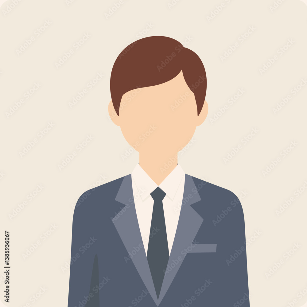 Businessman in Suit Standing Against Simple Background Businessman in Suit Standing Against Simple Background