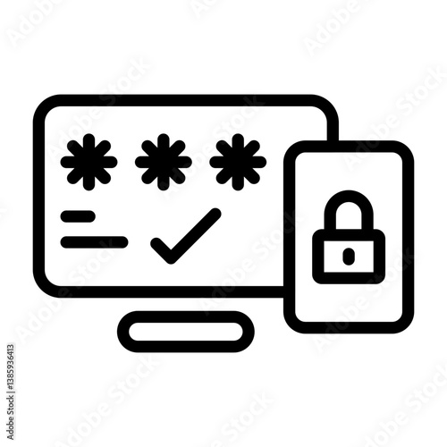 Two Factor Authentication Outline Icon