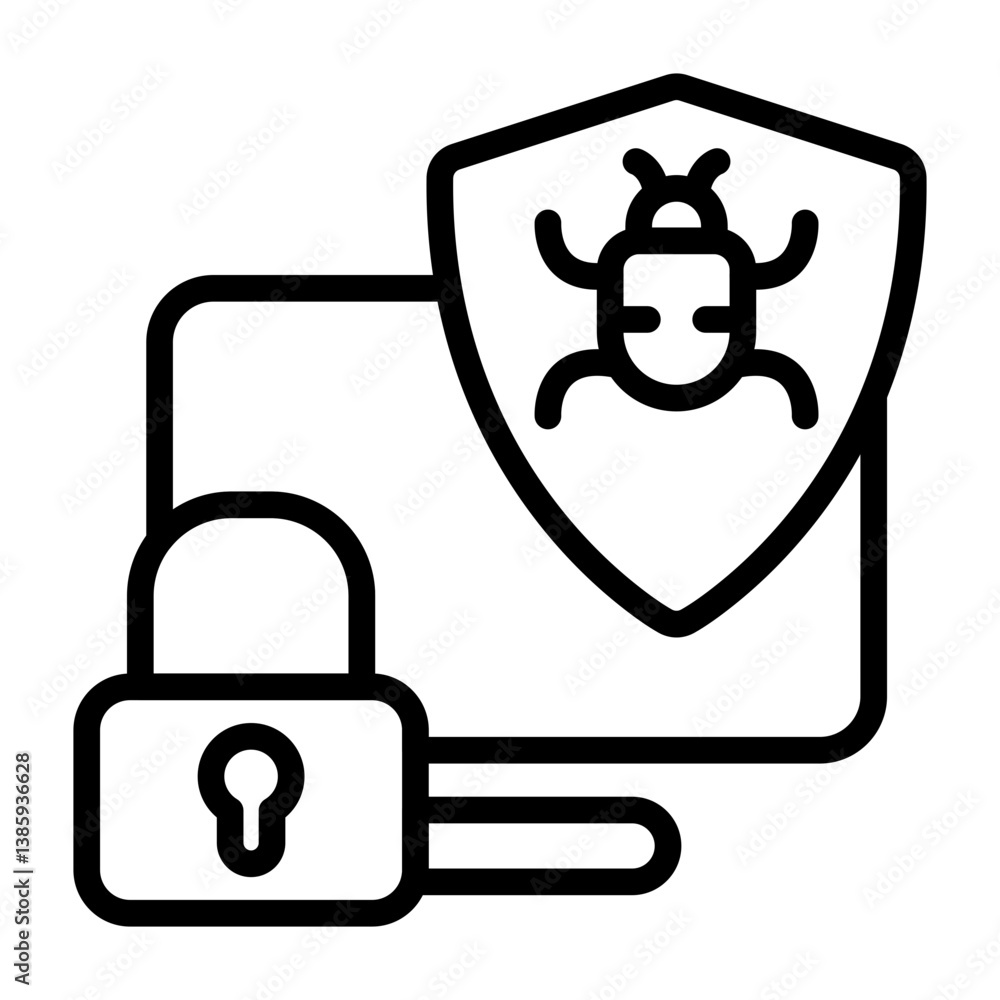 Fototapeta premium Spyware Protection Outline Icon