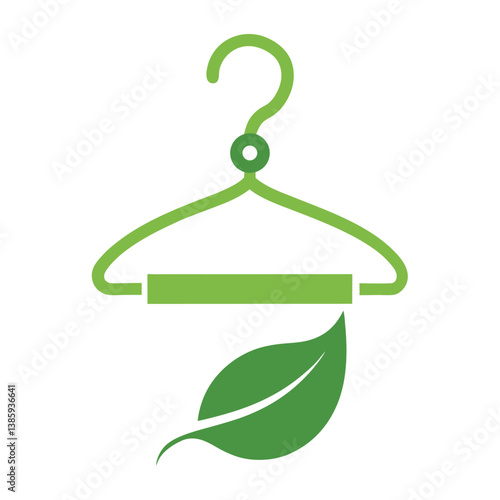 Eco-friendly home design icon featuring a coat hanger, a symbol of sustainable living