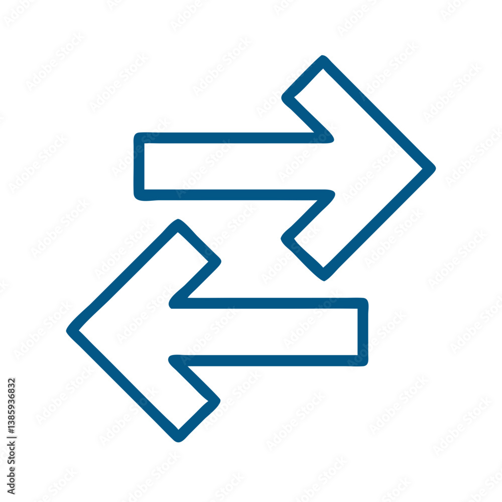 Left and right arrows icon outline Left and right arrows icon outline