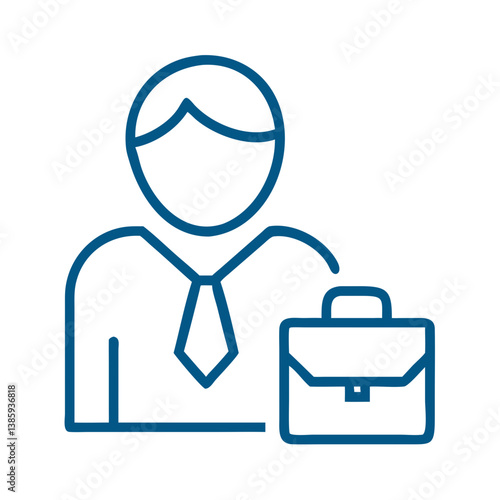 Businessman with briefcase icon outline