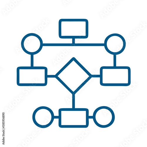 Flowchart diagram icon outline
