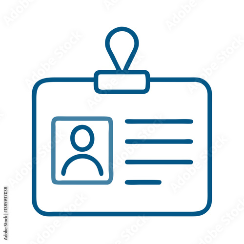Identification badge with clip icon outline