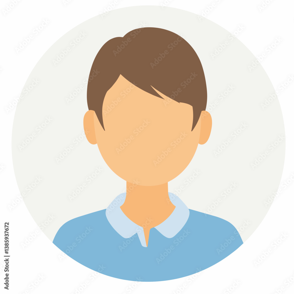 Neutral boy avatar illustration against a simple background Neutral boy avatar illustration against a simple background