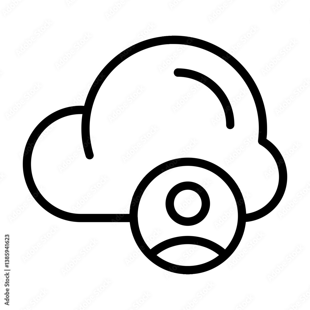 Cloud User Outline Icon