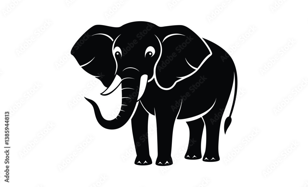 Obraz premium Elephant vector silhouette