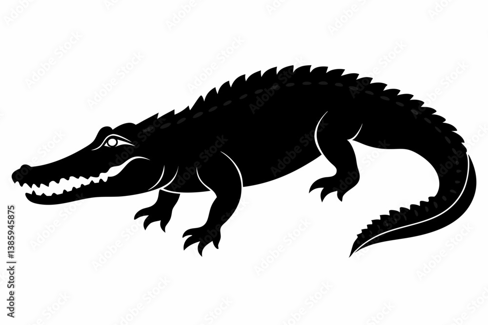 Naklejka premium crocodile sihouette black vector
